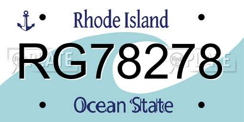 RG78278 Rhode Island License Plate