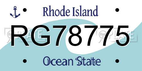 RG78775 Rhode Island License Plate