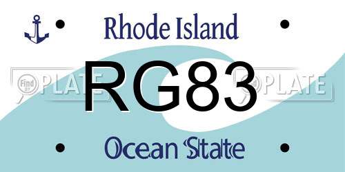 RG83 Rhode Island License Plate
