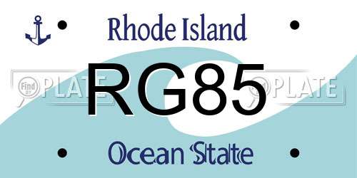 RG85 Rhode Island License Plate