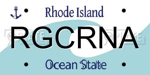 RGCRNA Rhode Island License Plate
