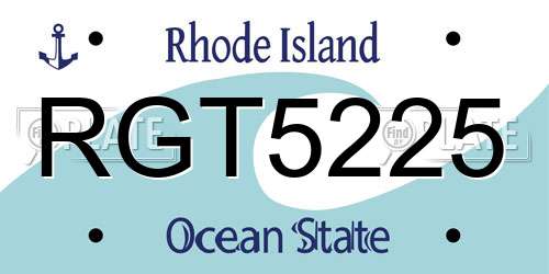 RGT5225 Rhode Island License Plate