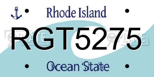 RGT5275 Rhode Island License Plate