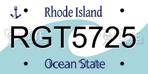 RGT5725 Rhode Island License Plate