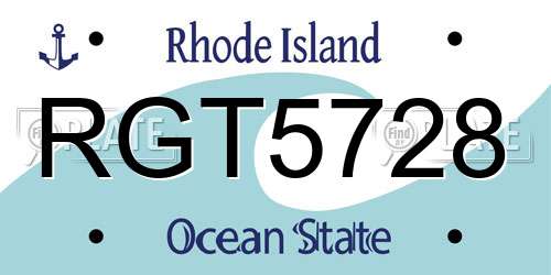 RGT5728 Rhode Island License Plate