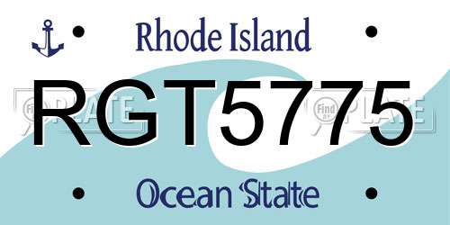RGT5775 Rhode Island License Plate