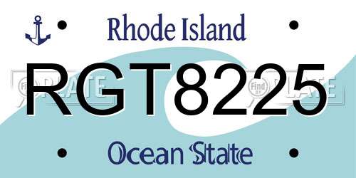 RGT8225 Rhode Island License Plate
