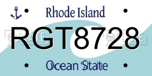 RGT8728 Rhode Island License Plate