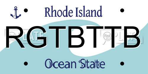 RGTBTTB Rhode Island License Plate