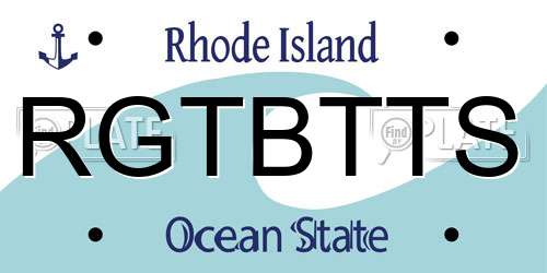 RGTBTTS Rhode Island License Plate