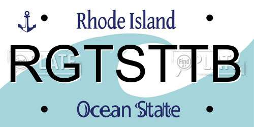 RGTSTTB Rhode Island License Plate