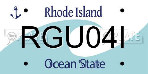 RGU04I Rhode Island License Plate