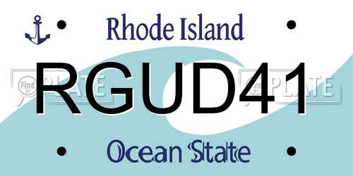 RGUD41 Rhode Island License Plate