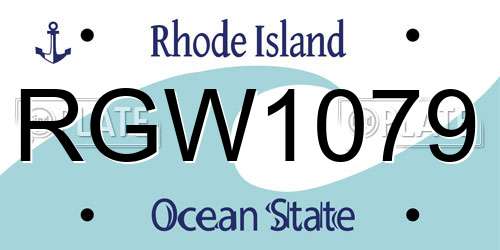 RGW1079 Rhode Island License Plate