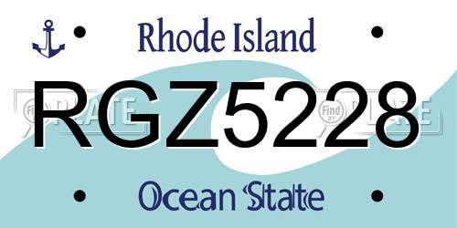 RGZ5228 Rhode Island License Plate