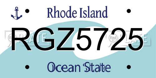 RGZ5725 Rhode Island License Plate