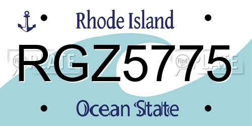 RGZ5775 Rhode Island License Plate