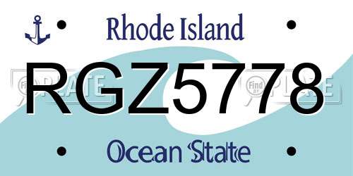 RGZ5778 Rhode Island License Plate