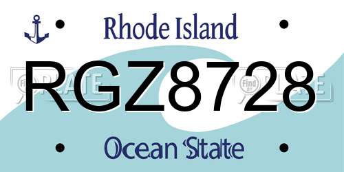 RGZ8728 Rhode Island License Plate