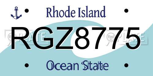 RGZ8775 Rhode Island License Plate