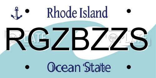 RGZBZZS Rhode Island License Plate