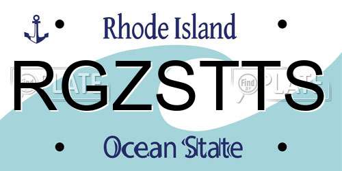 RGZSTTS Rhode Island License Plate