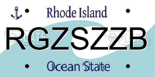 RGZSZZB Rhode Island License Plate