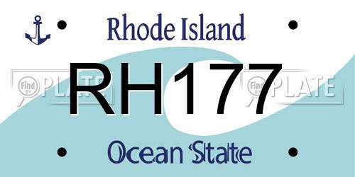 RH177 Rhode Island License Plate