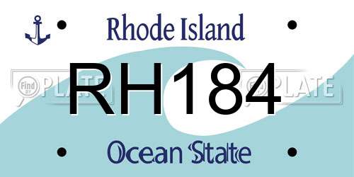 RH184 Rhode Island License Plate