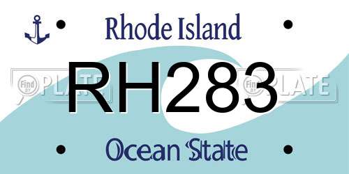 RH283 Rhode Island License Plate