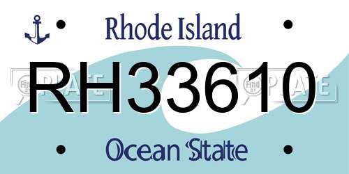 RH33610 Rhode Island License Plate