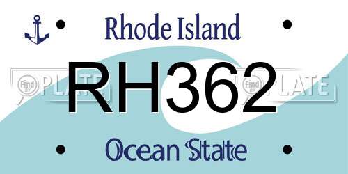 RH362 Rhode Island License Plate