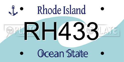 RH433 Rhode Island License Plate
