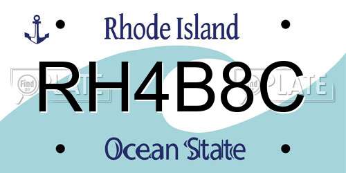 RH4B8C Rhode Island License Plate