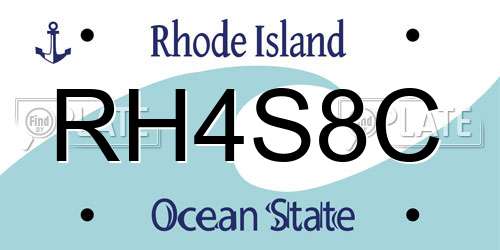 RH4S8C Rhode Island License Plate