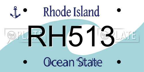 RH513 Rhode Island License Plate