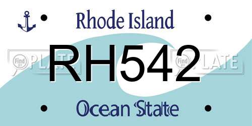 RH542 Rhode Island License Plate