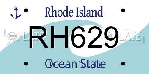 RH629 Rhode Island License Plate