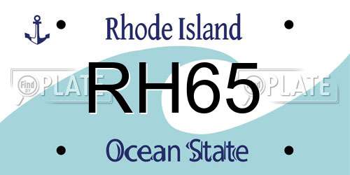 RH65 Rhode Island License Plate