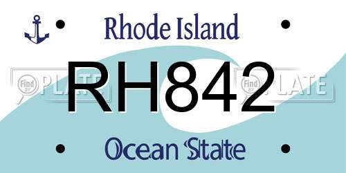 RH842 Rhode Island License Plate