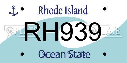 RH939 Rhode Island License Plate