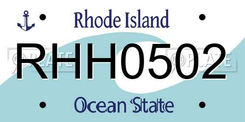 RHH0502 Rhode Island License Plate
