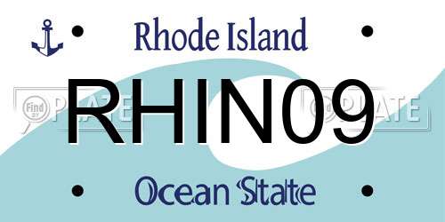 RHIN09 Rhode Island License Plate