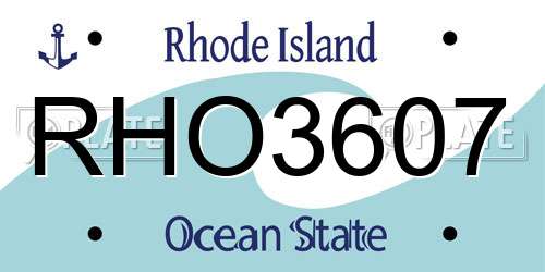RHO3607 Rhode Island License Plate