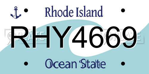 RHY4669 Rhode Island License Plate