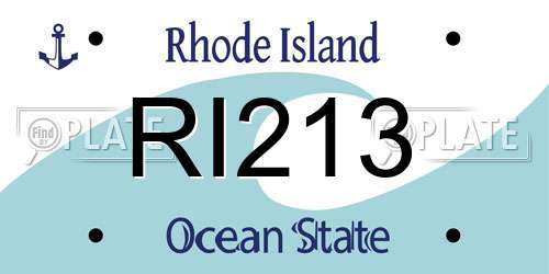 RI213 Rhode Island License Plate