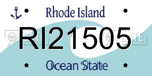 RI21505 Rhode Island License Plate