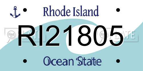 RI21805 Rhode Island License Plate