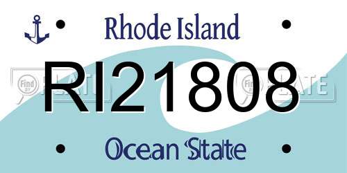 RI21808 Rhode Island License Plate