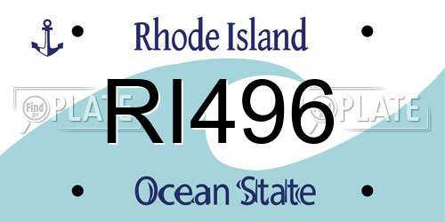 RI496 Rhode Island License Plate